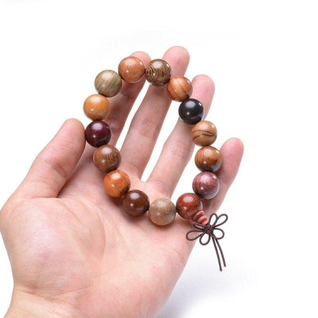 bracelet homme en perles de bois tendance