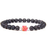 bracelet homme perle noire et rouge