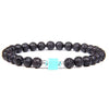 bracelet homme perle noire et turquoise