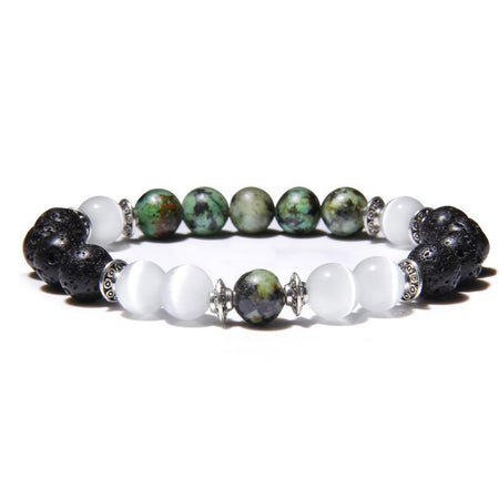 bracelet homme perle couleur noir et blanc