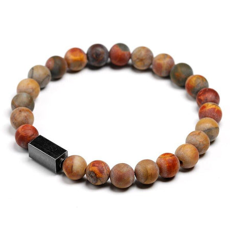 bracelet homme perle luxe marron