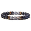 bracelet homme perle pierre de lave gris