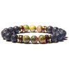 bracelet homme perle pierre de lave vert