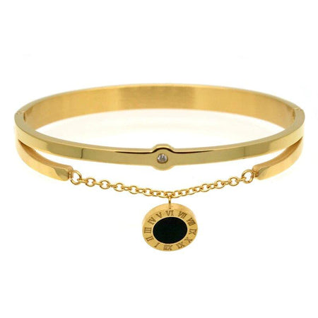 bracelet jonc acier femme doré