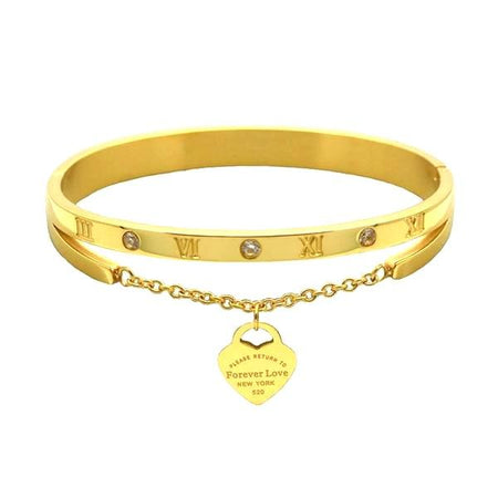 bracelet jonc doré femme avec médaille