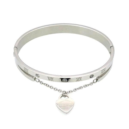 bracelet jonc argenté femme avec médaille
