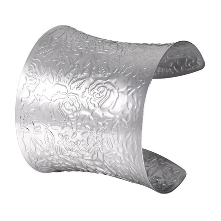 bracelet manchette large femme argenté