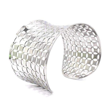 bracelet manchette ajouré acier