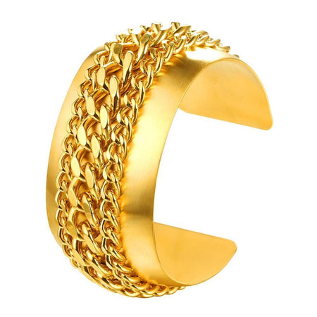 bracelet manchette femme fantaisie doré