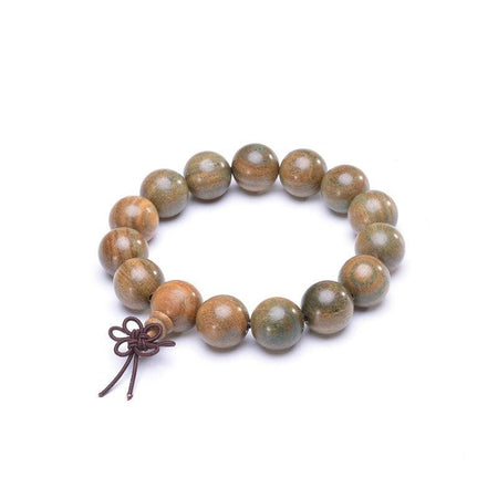 bracelet perle de bois homme vert