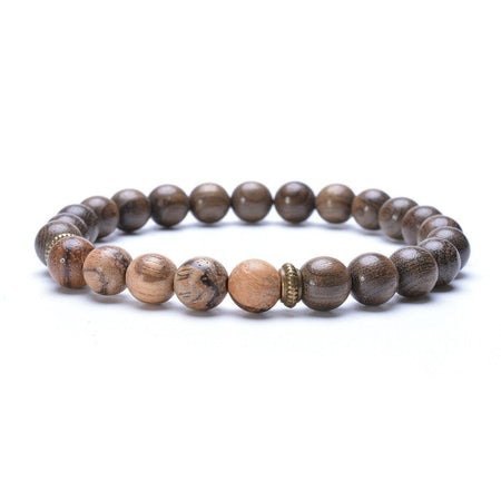 bracelet perle en bois pour homme marron