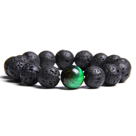 bracelet perle noir homme oeil de tigre