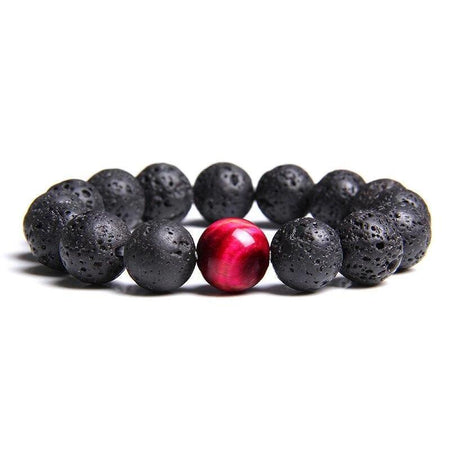 bracelet perle noir homme 13 mm
