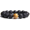 bracelet noir pierre de lave homme