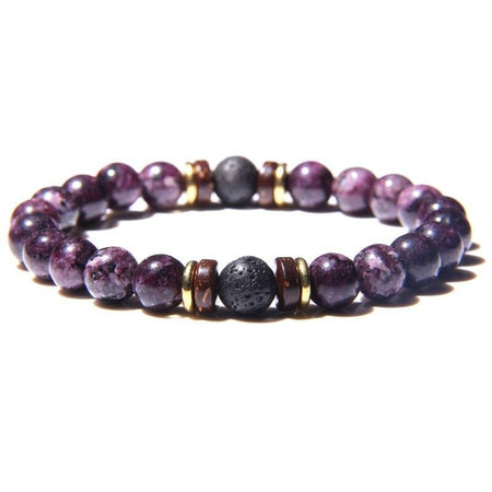 bracelet pour homme en perle violet
