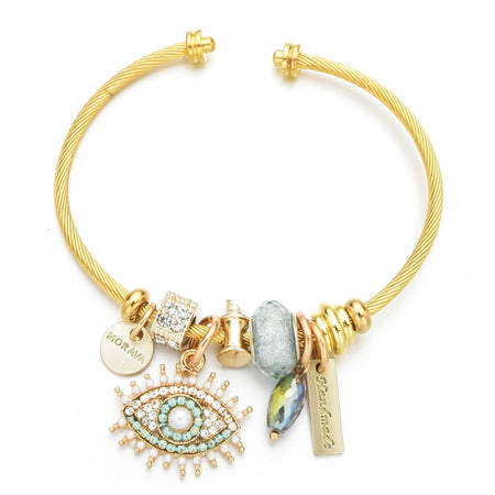 bracelet rigide acier femme doré