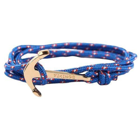 bracelet homme corde ancre bleu