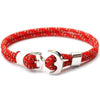 bracelet homme ancre marine rouge