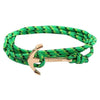 bracelet homme corde ancre vert