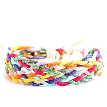 bracelet femme corde multicolore tressé