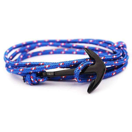 bracelet marin homme ancre bleu