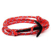 bracelet marin homme ancre rouge