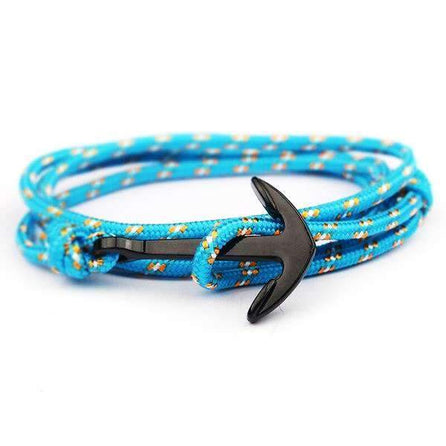 bracelet marin homme ancre turquoise