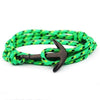 bracelet marin homme ancre vert