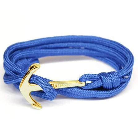 bracelet homme avec ancre marine bleu