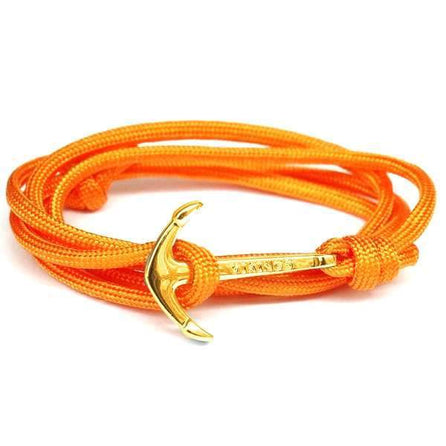 bracelet homme avec ancre marine orange