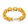 bracelet caoutchouc de couleur jaune