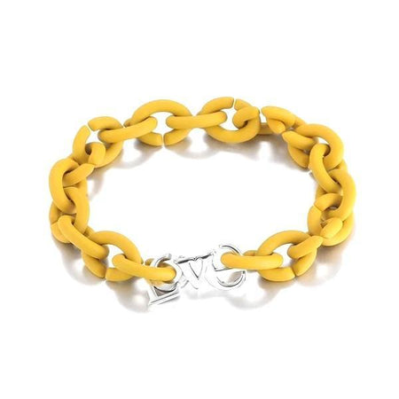 bracelet caoutchouc silicone jaune