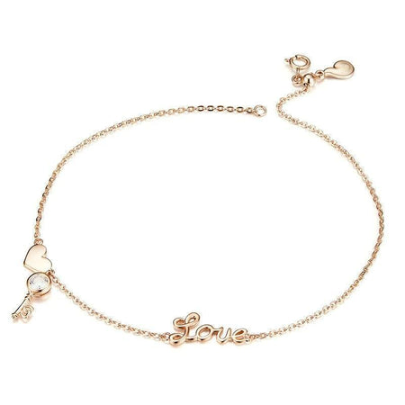 chaîne de cheville argent rose femme