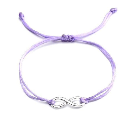 bracelet infini cordon violet