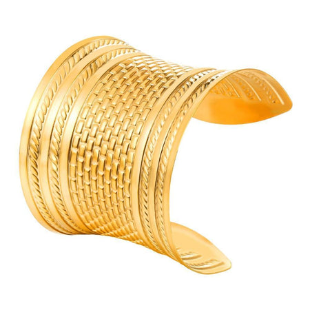 bracelet manchette femme acier doré 