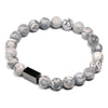bracelet en perles pour homme gris