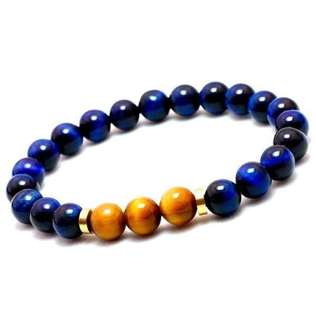bracelet homme perles bleues naturelles